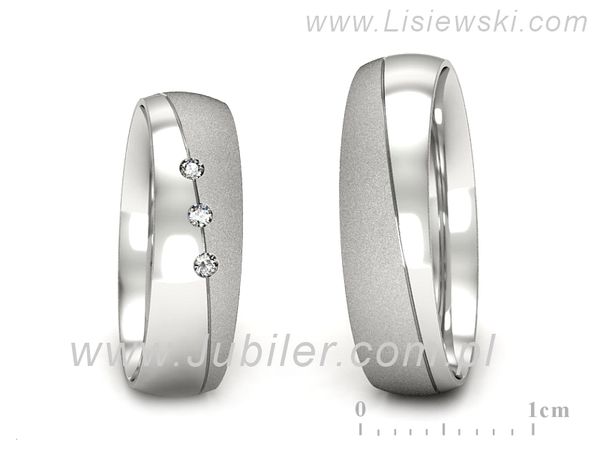 Obrączki ślubne obrączki z białego złota z diamentami złote - S50145T40bms- 1
