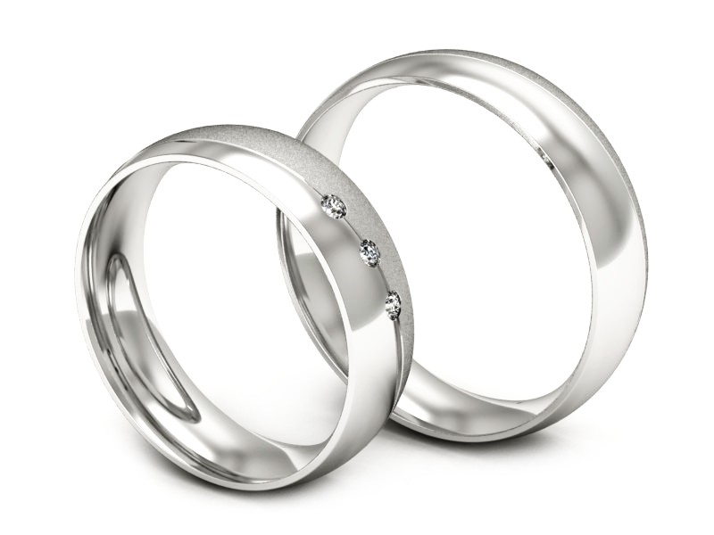 Obrączki z białego złota z diamentami złote - S50145T40bms — zdjęcie 3