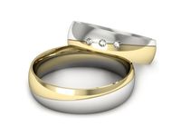 Obrączki ślubne obrączki z diamentami żółte białe złoto 585 - S50145T40bz- 3