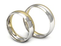 Obrączki ślubne obrączki z diamentami żółte białe złoto 585 - S50145T40bzms- 2