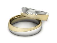 Obrączki ślubne obrączki z diamentami żółte białe złoto 585 - S50145T40bzms- 3