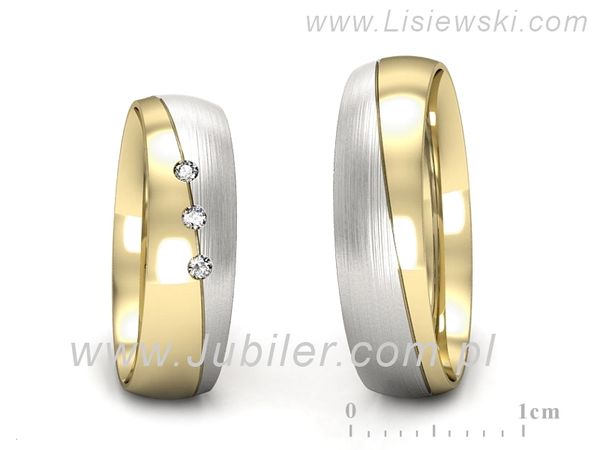 Obrączki ślubne obrączki z diamentami białe żółte złoto - S50145T40zbmp- 1