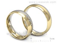 Obrączki ślubne obrączki z diamentami białe żółte złoto - S50145T40zbms- 3