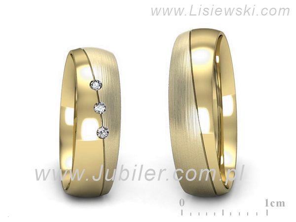 Obrączki ślubne obrączki z diamentami z żółtego złota 585 - S50145T40zmp- 1