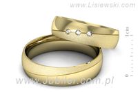 Obrączki ślubne obrączki z diamentami z żółtego złota 585 - S50145T40zms- 2