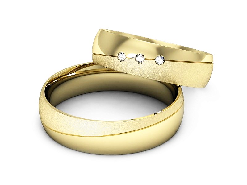 Obrączki z diamentami z żółtego złota 585 - S50145T40zms — zdjęcie 3