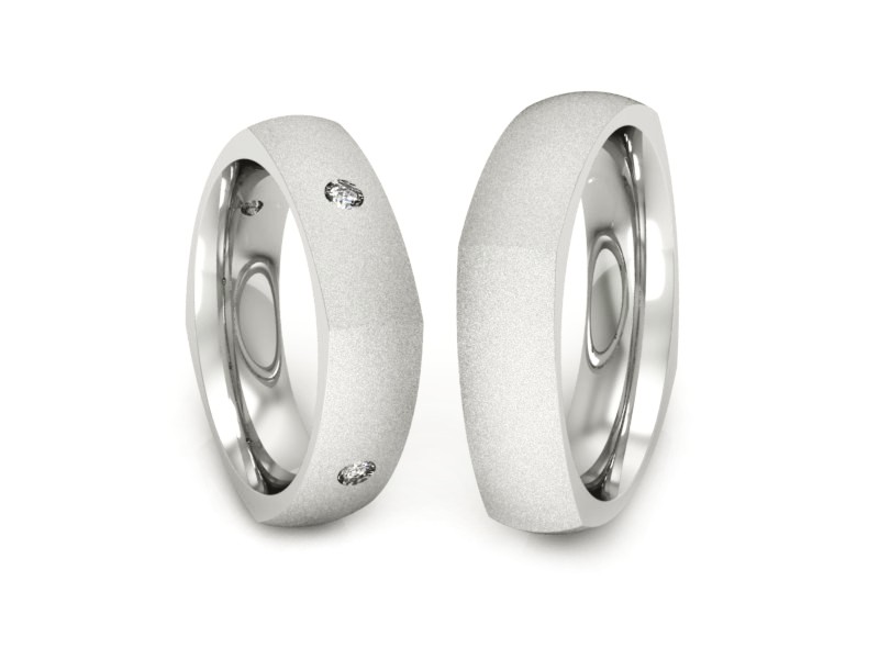 Obrączki z brylantami złote białe złoto 585 - S50150T61bms — zdjęcie 3