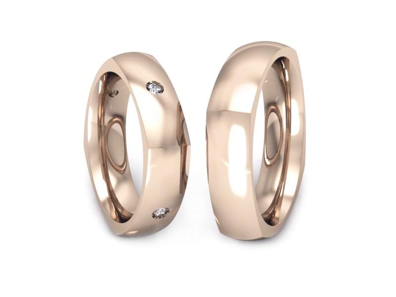 Złote Obrączki z diamentami różowe próba 585 - S50150T61c — zdjęcie 3