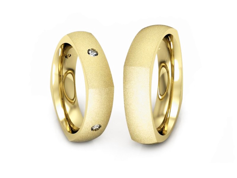 Obrączki z brylantami złote żółte złoto 14k - S50150T61zms — zdjęcie 3