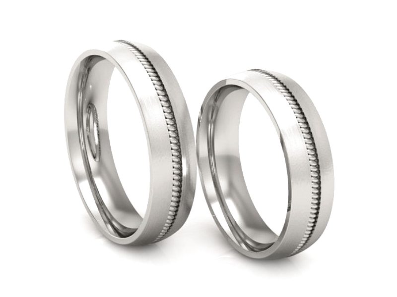 Obrączki białe złoto obrączki klasyczne 585 - S50160T74bmp — zdjęcie 3