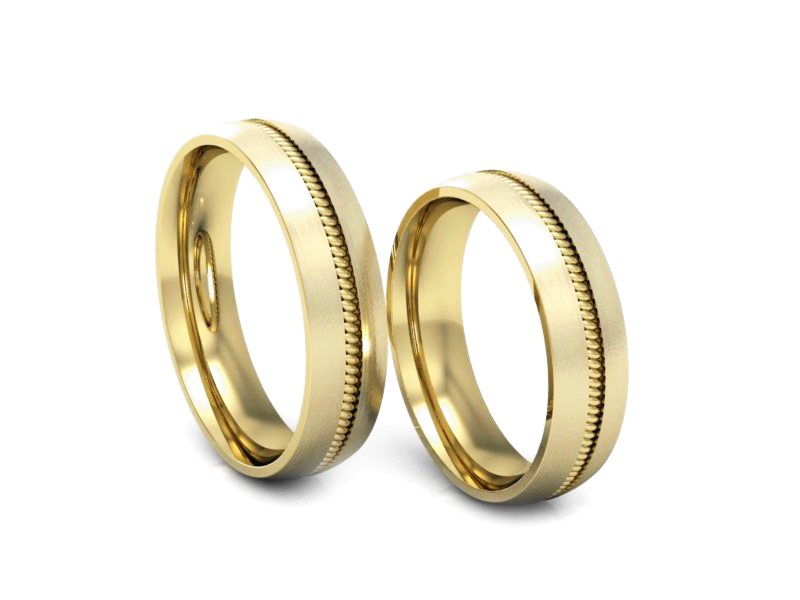 Obrączki żółte złoto obrączki klasyczne 585 - S50160T74zmp — zdjęcie 3