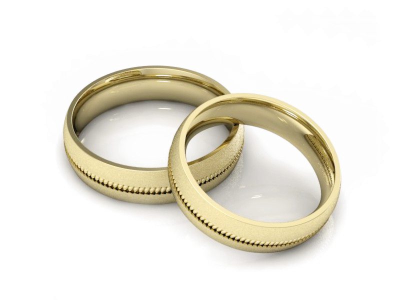 Obraczki żółte złoto obrączki soczewkowe - S50160T74zms — zdjęcie 2