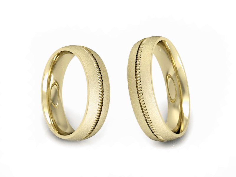 Obraczki żółte złoto obrączki soczewkowe - S50160T74zms — zdjęcie 3