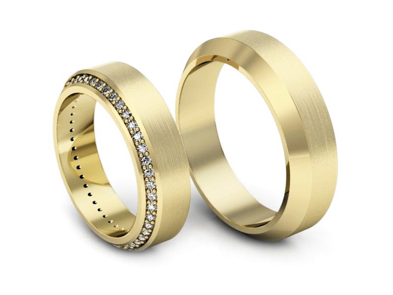 Obrączki z diamentami soczewkowe obrączki - S50200T46zmp — zdjęcie 3