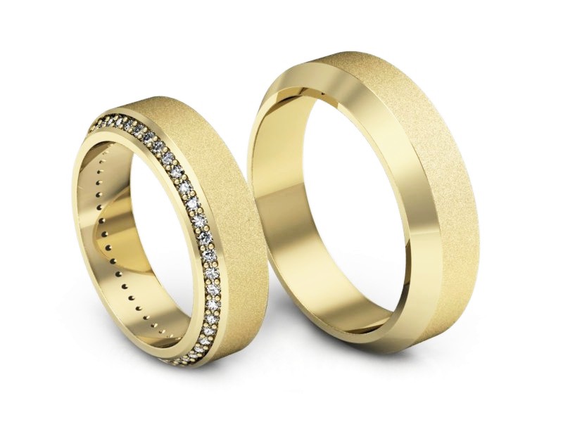 Obrączki z diamentami złote żółte złoto 14k - S50200T46zms