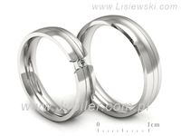 Obrączki ślubne z brylantem złote białe złoto obrączki 585 - S50210T35b- 3