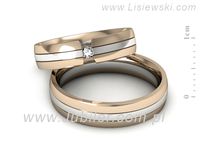 Obrączki ślubne obrączki brylant złote białe i różowe Au 14k - S50210T35bc- 2
