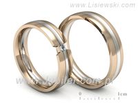 Obrączki ślubne obrączki brylant złote białe i różowe Au 14k - S50210T35bc- 3