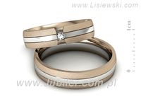 Obrączki ślubne obrączki brylant złote białe i różowe Au 14k - S50210T35bcms- 2