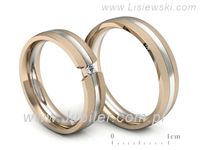 Obrączki ślubne obrączki brylant złote białe i różowe Au 14k - S50210T35bcms- 3