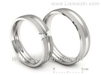 Obrączki ślubne z brylantem złote białe złoto obrączki 585 - S50210T35bms- 3
