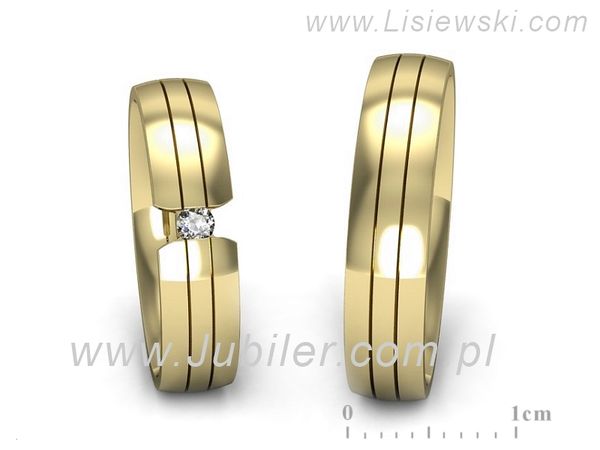 Obrączki ślubne z brylantem złote obrączki złoto 14k - S50210T35z- 1