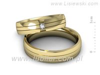 Obrączki ślubne z brylantem złote obrączki złoto 14k - S50210T35z- 2