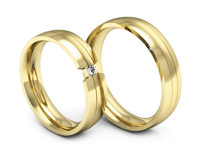 Obrączki z brylantem złote obrączki złoto 14k - S50210T35z — zdjęcie 3