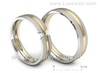 Obrączki ślubne obraczki z diamentem żółte białe złoto 585 - S50210T35zbms- 3