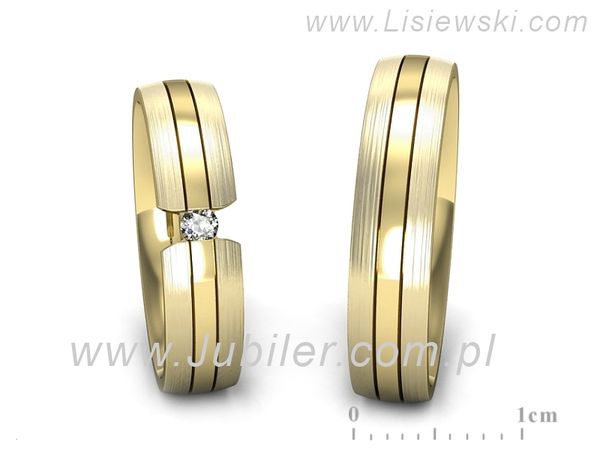 Obrączki ślubne z brylantem złote obrączki złoto 14k - S50210T35zmp- 1