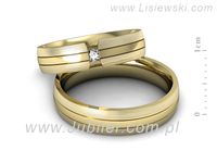 Obrączki ślubne z brylantem złote obrączki złoto 14k - S50210T35zmp- 2