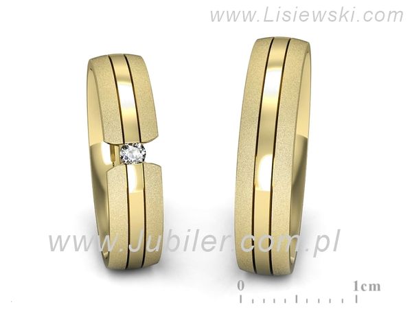 Obrączki ślubne z brylantem złote obrączki złoto 14k - S50210T35zms- 1