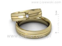 Obrączki ślubne z brylantem złote obrączki złoto 14k - S50210T35zms- 2