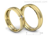 Obrączki ślubne z brylantem złote obrączki złoto 14k - S50210T35zms- 3
