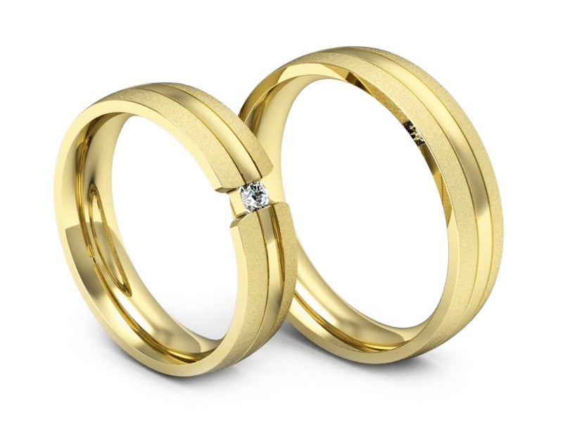 Złote Obrączki z brylantem obrączki złoto 14k - S50210T35zms — zdjęcie 3