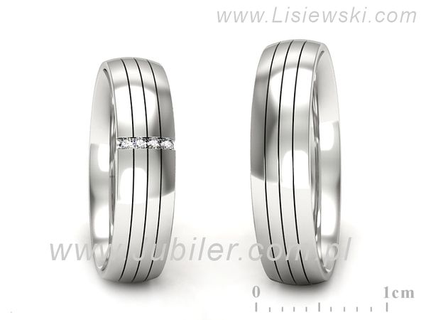 Obrączki ślubne obrączki z białego złota z diamentami złote - s52180401b- 1