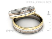 Obrączki ślubne z diamentami białe różowe żółte złoto - s52180401bzc- 2