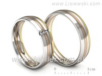 Obrączki ślubne z diamentami białe różowe żółte złoto - s52180401bzc- 3