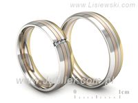 Obrączki ślubne z diamentami białe różowe żółte złoto - s52180401bzcmp- 3