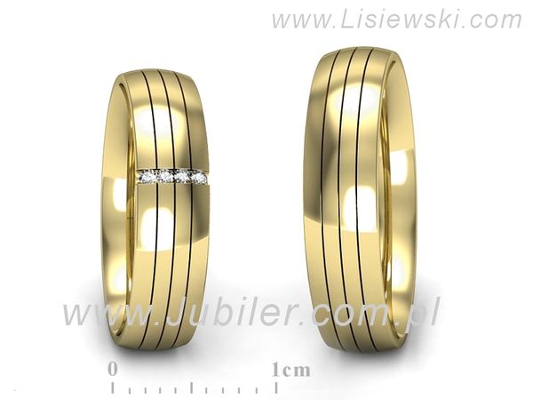 Obrączki ślubne obrączki z diamentami z żółtego złota 585 - s52180401z- 1