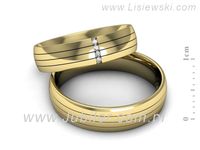 Obrączki ślubne obrączki z diamentami z żółtego złota 585 - s52180401z- 2