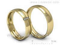 Obrączki ślubne obrączki z diamentami z żółtego złota 585 - s52180401z- 3