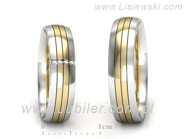 Obrączki ślubne z brylantami dwukolorowe - s52180401zb- 1