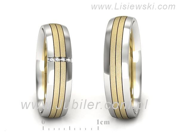 Obrączki ślubne z brylantami dwukolorowe - s52180401zbms- 1