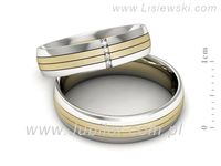 Obrączki ślubne z brylantami dwukolorowe - s52180401zbms- 2