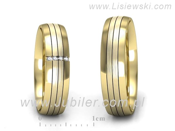 Obrączki ślubne obrączki z diamentami z żółtego złota 585 - s52180401zmp- 1