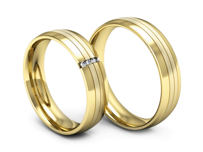Obrączki z diamentami z żółtego złota 585 - s52180401zmp — zdjęcie 3