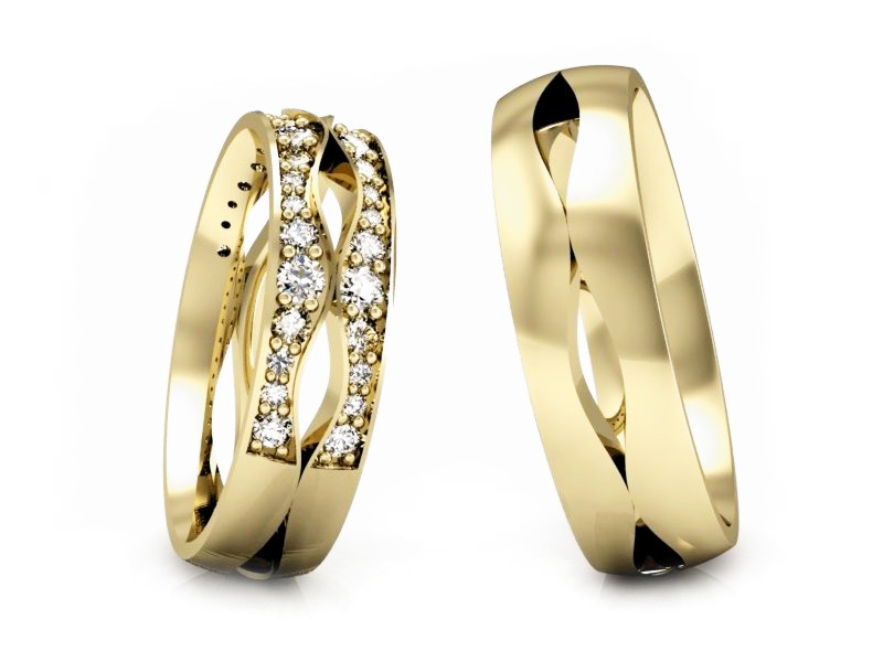 Obrączki z brylantami złote żółte złoto 14k - S53170T91z — zdjęcie 3