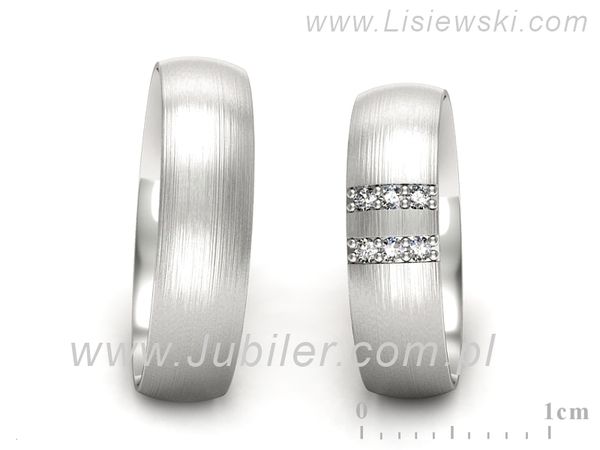 Obrączki ślubne obrączki z białego złota z diamentami złote - S54150T49bmp- 1