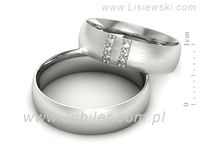 Obrączki ślubne obrączki z białego złota z diamentami złote - S54150T49bmp- 2